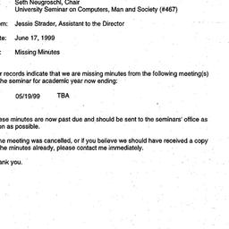 Correspondence, 1999-06-17....