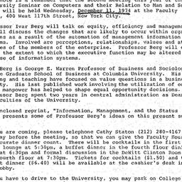Announcements, 1974-12-04. ...