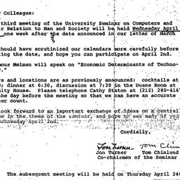 Announcements, 1975-03-11. ...
