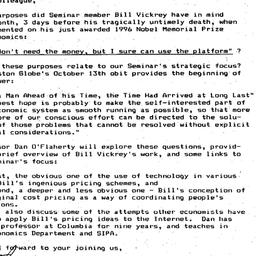 Announcements, 1996-11-20. ...