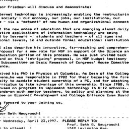 Announcements, 1997-04-23. ...
