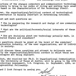 Announcements, 1986-05-15. ...