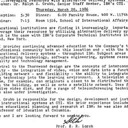 Announcements, 1986-03-20. ...