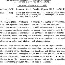 Announcements, 1986-01-23. ...