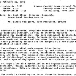 Announcements, 1986-02-20. ...