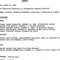 Minutes, 1993-10-15. Post-C...