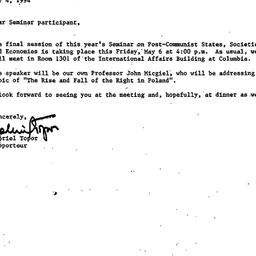 Announcements, 1994-05-04. ...