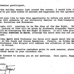 Announcements, 1993-12-09. ...