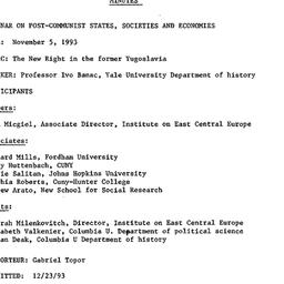 Minutes, 1993-11-05. Post-C...