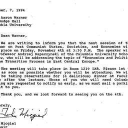 Correspondence, 1994-10-07....