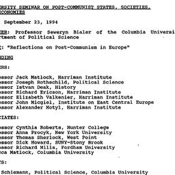 Minutes, 1994-09-23. Post-C...