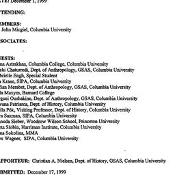 Minutes, 1999-12-01. Post-C...