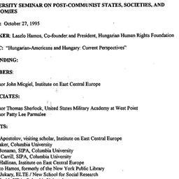 Minutes, 1995-10-27. Post-C...