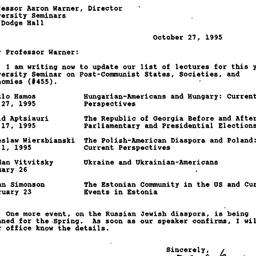 Correspondence, 1995-10-27....