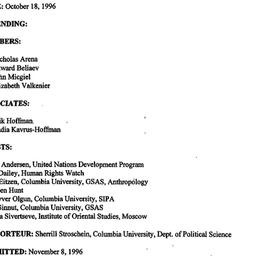 Minutes, 1996-10-18. Post-C...