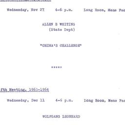 Announcements, 1963-11-27. ...
