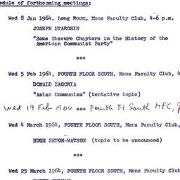 Announcements, 1964-01-08. ...