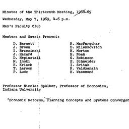 Minutes, 1969-05-07. Commun...