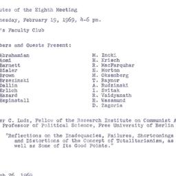 Minutes, 1969-02-19. Commun...