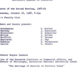Minutes, 1968-10-16. Commun...