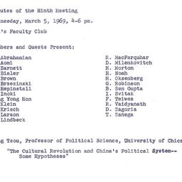 Minutes, 1969-03-05. Commun...