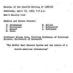 Minutes, 1969-04-23. Commun...