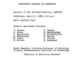 Minutes, 1969-04-09. Commun...