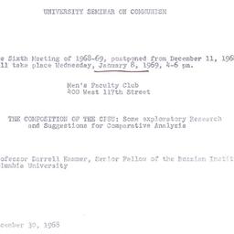 Announcements, 1968-12-30. ...
