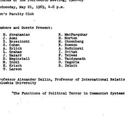 Minutes, 1969-05-21. Commun...
