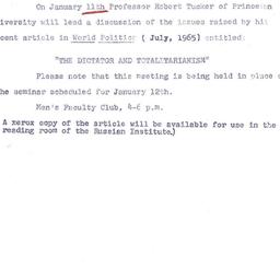 Announcements, 1965-01-11. ...