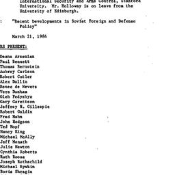 Minutes, 1984-03-21. Commun...
