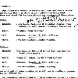 Announcements, 1983-10-11. ...