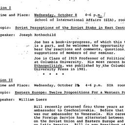 Announcements, 1986-09-10. ...