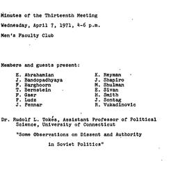 Minutes, 1971-04-07. Commun...