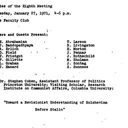 Minutes, 1971-01-27. Commun...