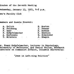 Minutes, 1971-01-13. Commun...