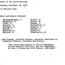 Minutes, 1970-12-16. Commun...