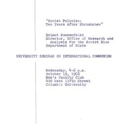 Minutes, 1966-10-19. Commun...