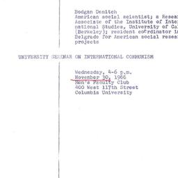 Minutes, 1966-11-30. Commun...