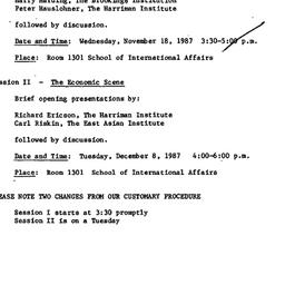 Announcements, 1987-11-18. ...