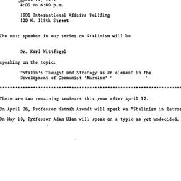 Announcements, 1971-04-12. ...