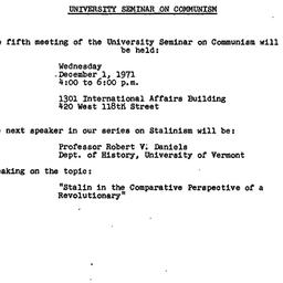 Announcements, 1971-12-01. ...