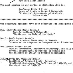 Announcements, 1971-11-03. ...