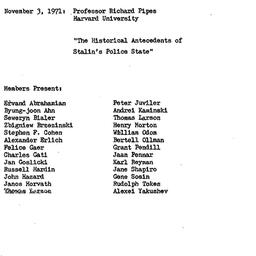 Minutes, 1971-11-03. Commun...