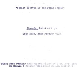 Announcements, 1962-12-06. ...