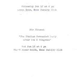 Announcements, 1962-12-12. ...