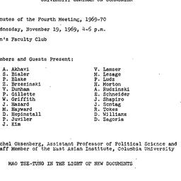 Minutes, 1969-11-19. Commun...