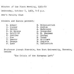 Minutes, 1969-10-08. Commun...