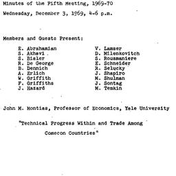 Minutes, 1969-12-03. Commun...