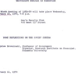 Announcements, 1970-02-11. ...